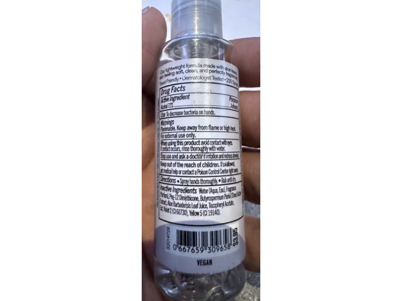 Bath & Body Works Aromatherapy Anti-Bacterial Hand Spray, Lavender + Vanilla, 1 fl oz/29 mL