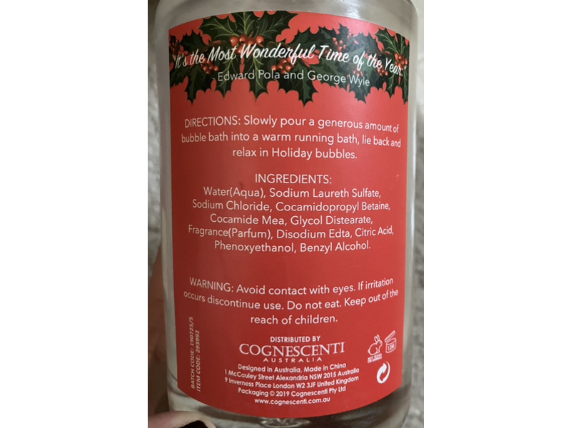 Dickens & Hawthorne Bubble Bath, Rhubarb & Vanilla, 11.16 fl oz/330 mL