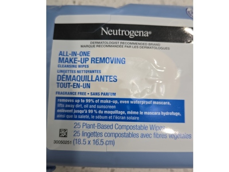 Neutrogena All-In-One Make-Up Removing Cleansing Wipes, 25 Count