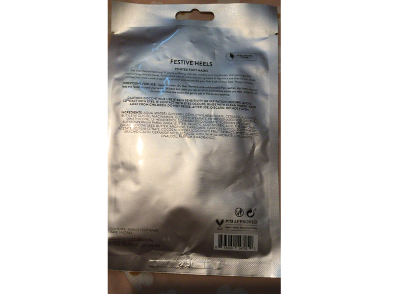 Inc. Redible Festive Heels Printed Foot Masks, Vitamin E, 0.60 fl oz/18 mL