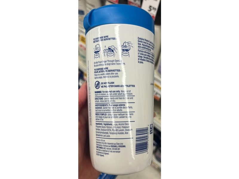 Wet Ones Hand & Face Wipes, Vitamin E + Aloe, 40 Count