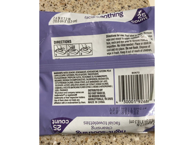 Studio Selection Night-Soothing Cleansing Facial Towelettes, 25 Count, Twin Pack