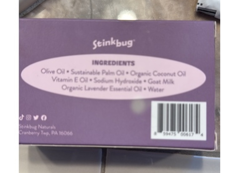 Stinkbug Goats Milk Soap, Lavender, 4 oz/113 g
