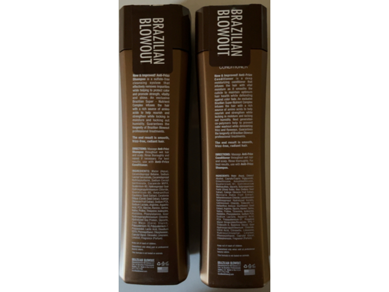 Brazilian Blowout Anti-Frizz Shampoo & Conditioner, 12 fl oz/350 mL
