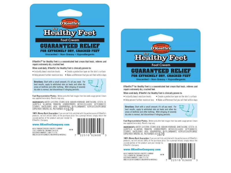 O'Keeffe's for Healthy Feet Foot Cream, 2.7 oz/76 g, Pack of 2