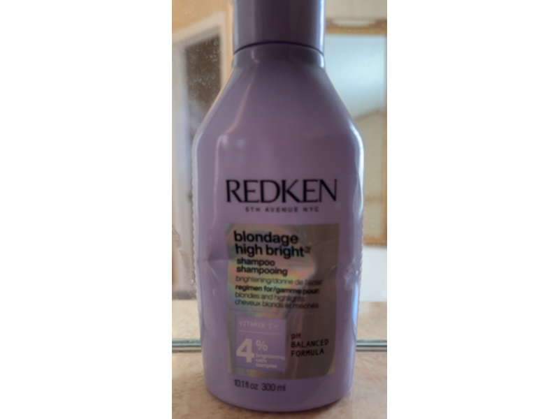 Redken Blondage High Bright Shampoo, Vitamin C+ & Brightening Care Complex, 10.1 fl oz/300 mL, Pack Of 2