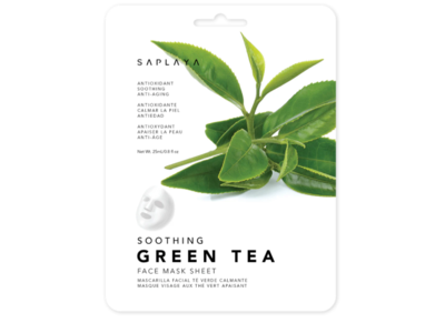 Saplaya Soothing Face Mask Sheet, Green Tea, 0.8 fl oz/25 mL