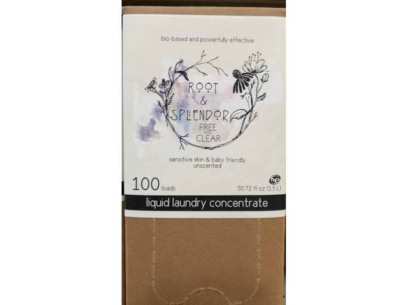 Root & Splendor Free & Claer Liquid Laundry Concentrate, 100 Loads, 50.72 fl oz/1.5 L