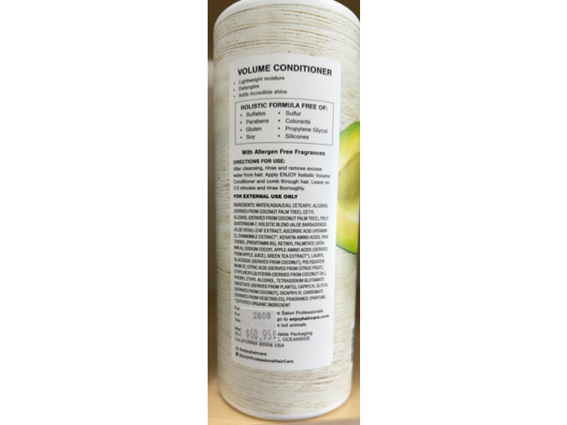 Enjoy Holistic Volume Conditioner, 33 fl oz/33.8 mL