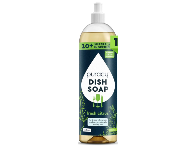 Puracy Dish Soap, Fresh Citrus, 16 fl oz/473 mL