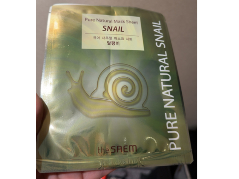 The Saem Pure natural mask sheet, Snail, 10 Count