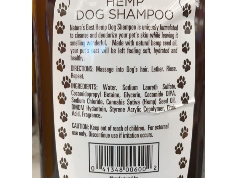 Nature's Hemp Dog Shampoo, Oatmeal & Shea Scented, 24 fl oz/710 mL