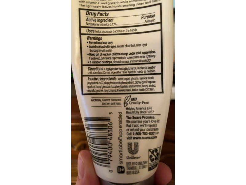 Suave Skin Solution Hand Sanitizer Lotion, Vitamin E, 3.0 fl oz/88.5 mL