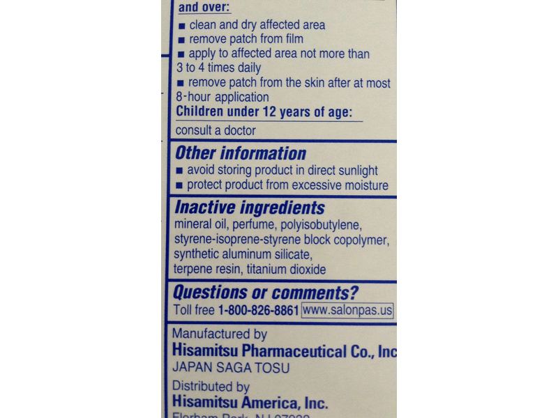 Salonpas Pain Relieving Patch, 60 Patches, Pack Of 3