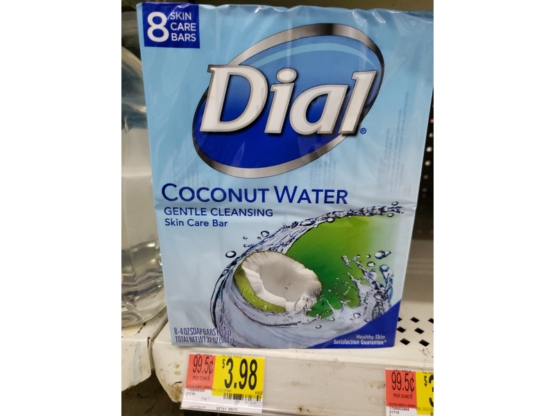 Dial Coconut Water Skin Care Bar, 4 oz/113 g