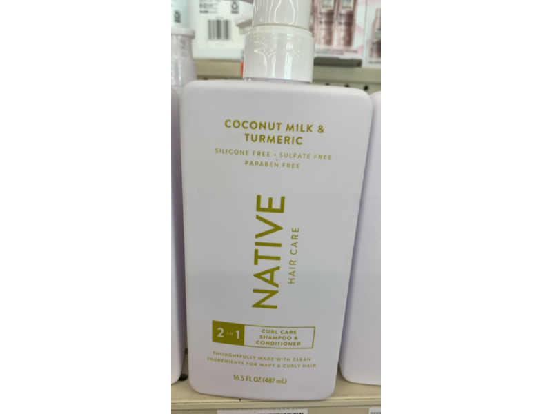 Native 2 In 1 Curl Care Shampoo & Conditioner, Coconut Milk & Turmeric, 16.5 fl oz/487 mL