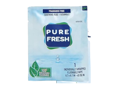 Pure Fresh Flushable Wipes, 40 Counts