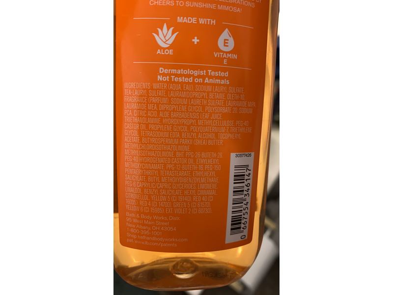 Bath & Body Works Shower Gel, Sunshine Mimosa, 10 fl oz/295 mL