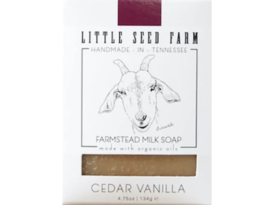 Little Seed Farm Farmstead Milk Soap, Cedar Vanilla, 4.75 oz/134 g
