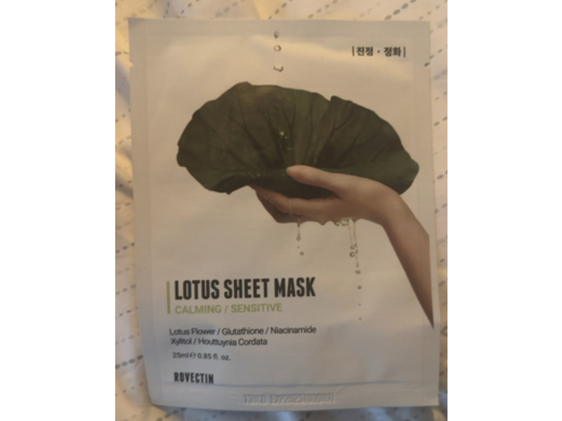 Rovectin Calming Lotus Sheet Mask, 0.85 fl oz/25 mL