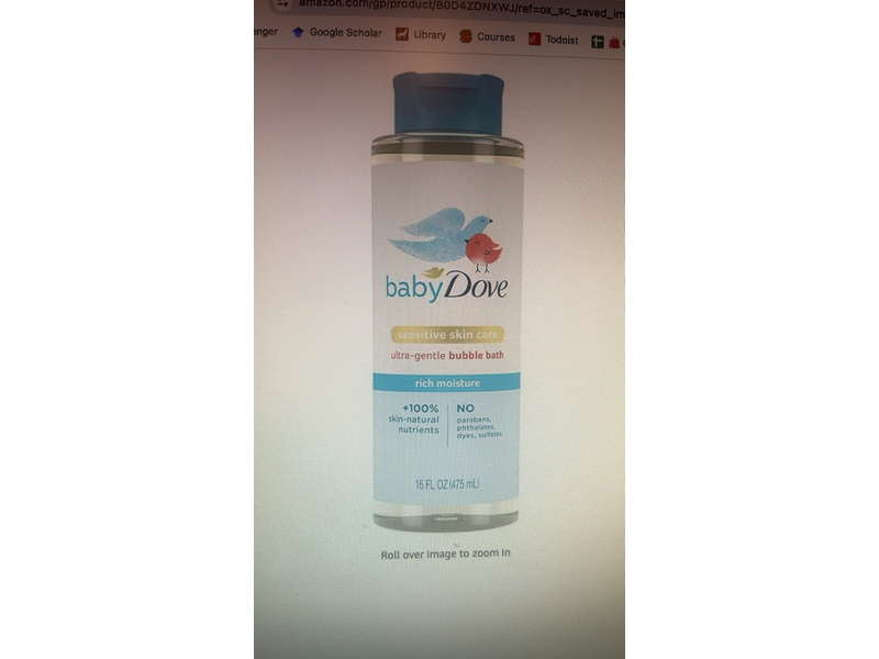 Baby Dove Sensitive Skin Care Ultra-Gentle Bubble Bath, Rich Moisture,16 fl oz/475 mL