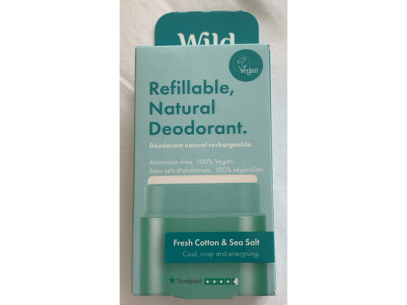 Wild Natural Deodorant, Fresh Cotton & Sea Salt, 1.4 oz/40 g