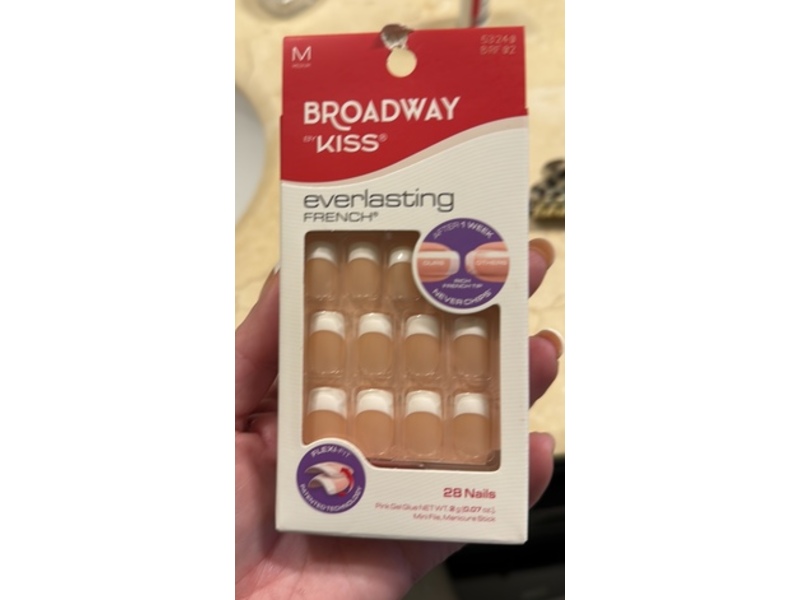 Kiss Broadway Everlasting Medium Press-On Nails, Infinite, 0.07 oz/2 g, 28 Count
