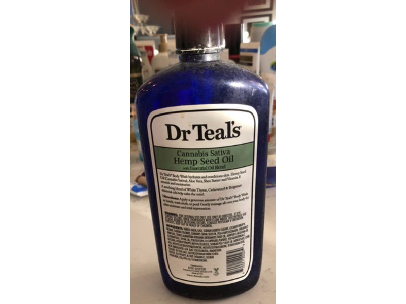 Dr Teal's Cannabis Sativa Hemp Seed Oil Body Wash, Pure Epsom Salt, 24 fl oz/710 mL