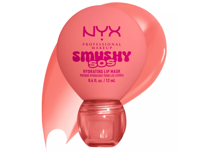 NYX Professional Makeup Smushy SOS Hydrating Lip Mask, Peachy, 0.4 fl oz/12 mL