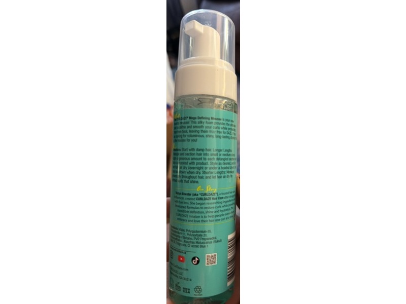 Curldaze Mega Defining Mousse, Kukui Oil, 7 fl oz/207 mL