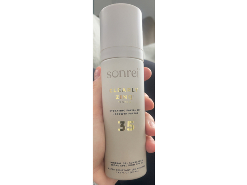 Sonrei Clearly Zinq Tinted Mineral Gel Sunscreen, SPF 35, 1.62 fl oz/48 mL