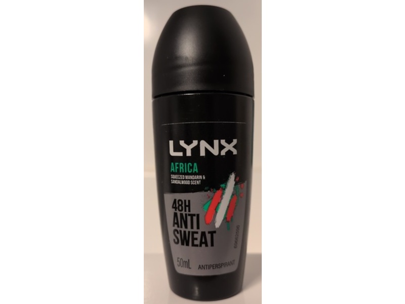 Lynx Africa Anti Sweat Antiperspirant, Squeezed Mandarin & Sandalwood, 50 mL