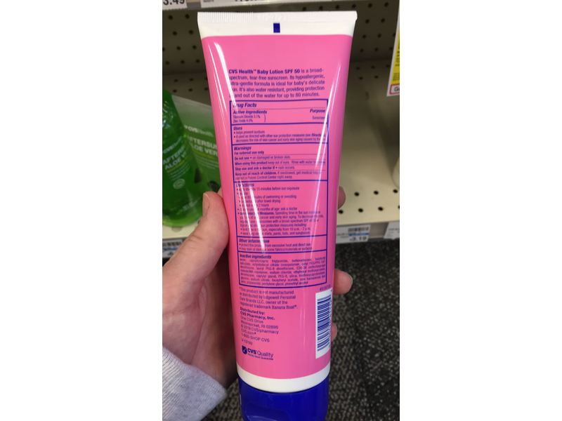 CVS Health Baby Sun Lotion, SPF 50, 8 fl oz/237 mL