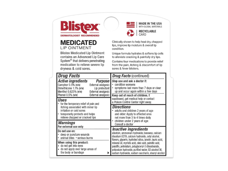 Blistex Medicated Lip Ointment, 0.21 oz/6 g, Pack Of 3