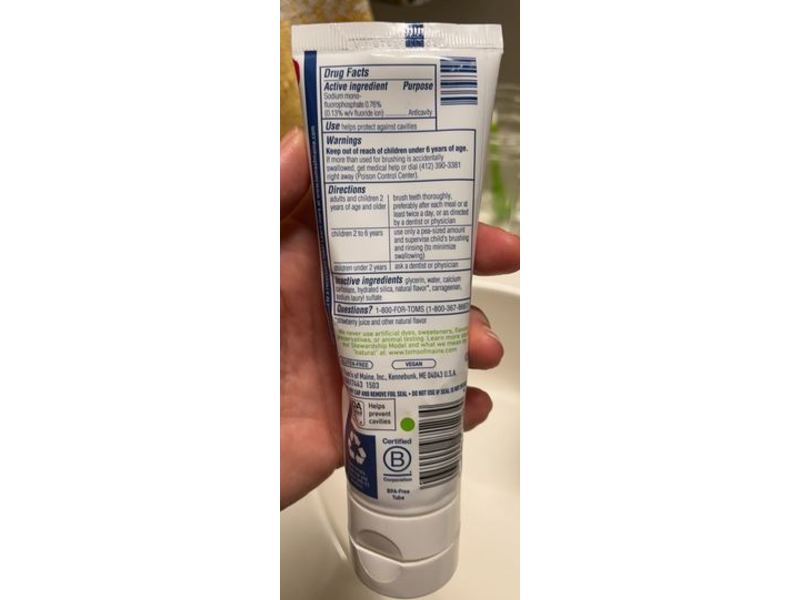 Tom's Of Maine Children's Fluoride Toothpaste, Silly Strawberry, 5.1 oz/144 g