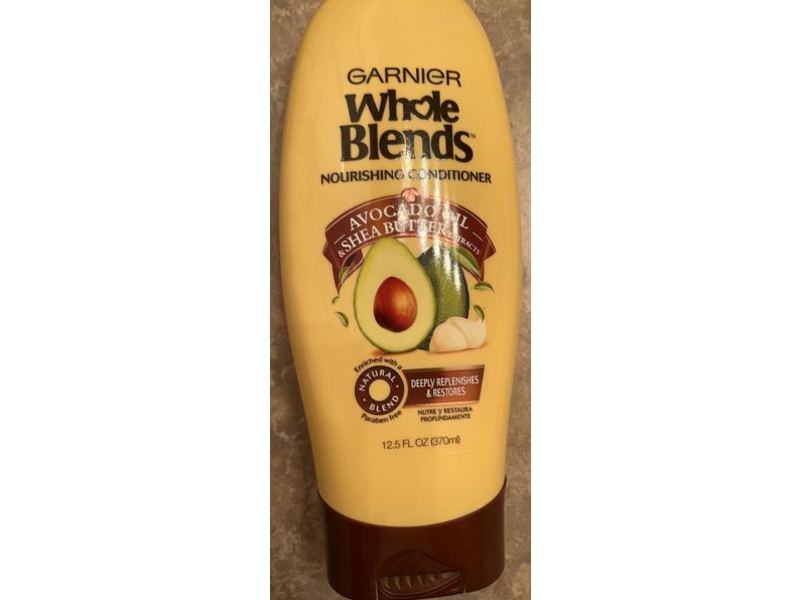 Garnier Whole Blends Nourishing Conditioner, Avocado Oil & Shea Butter Extracts, 12.5 fl oz/370 mL