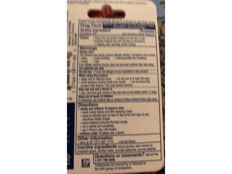 Abreva Cold Sore/Fever Blister Treatment, 0.07 oz/2 g