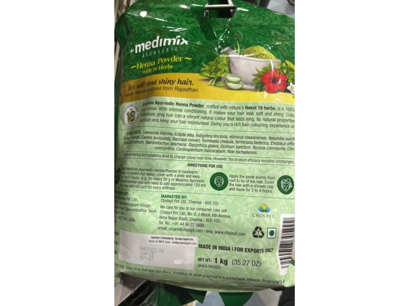 Medimix Henna Powder, 35.27 oz/1 kg