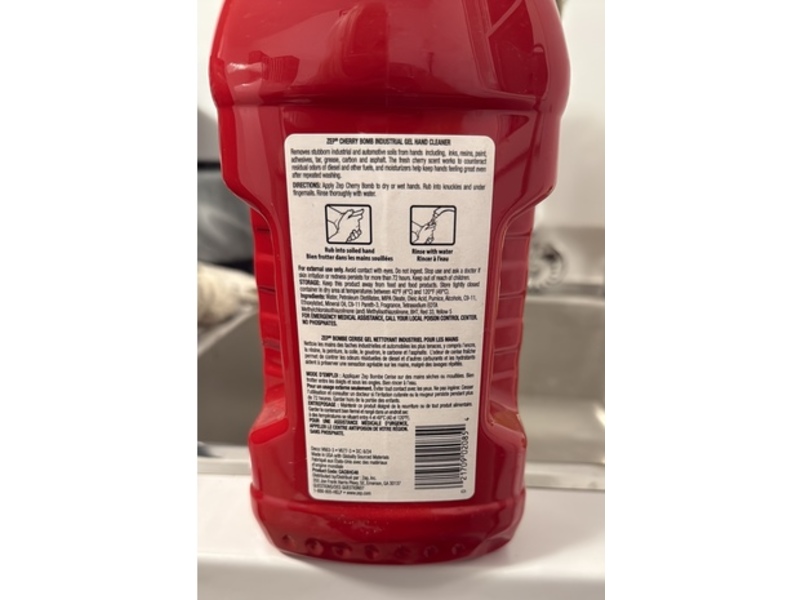 Zep Industrial Gel Hand Cleaner, Cherry Bomb, 1.4 L