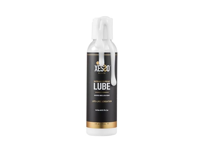 Xesso Black Water-Based Creamy Lube, Life-Like Sensation, Unscented, 4 fl oz/120 mL