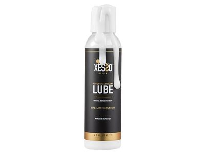 Xesso Black Water-Based Creamy Lube, Life-Like Sensation, Unscented, 4 fl oz/120 mL