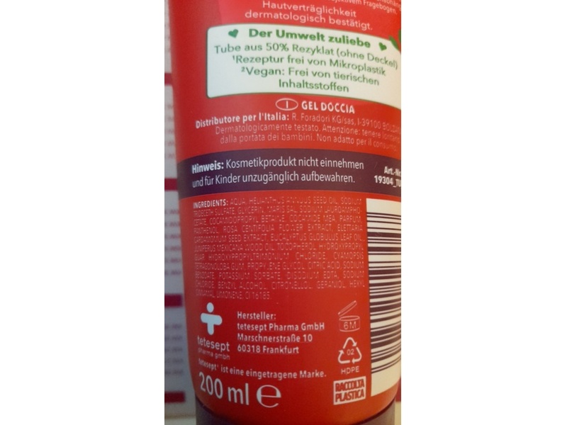 T By Tetesept Hello Sweetheart Cream Shower, Rose Blossom, 200 mL