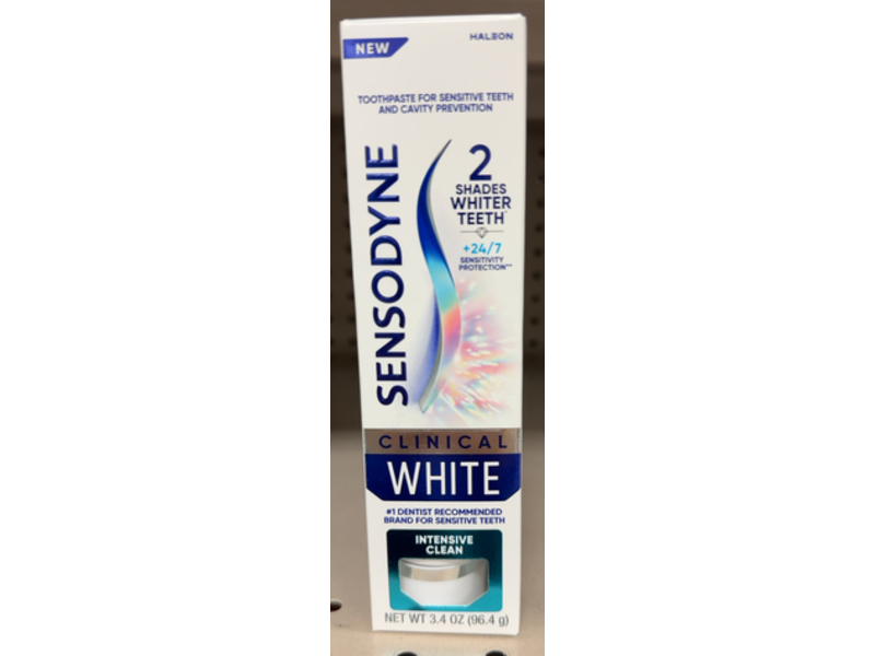 Sensodyne Clinical White Intensive Clean Toothpaste, 3.4 oz/96.4 g, Pack Of 3