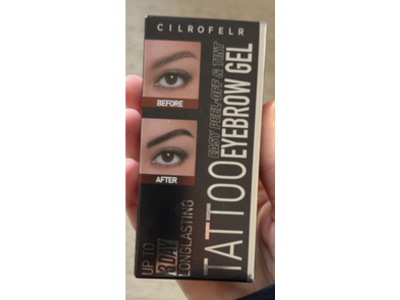 Cilrofelr Easy Peel Off & Tint Tattoo Eyebrow Gel, Warm Brown, 0.1 fl oz/3 mL, Pack Of 2