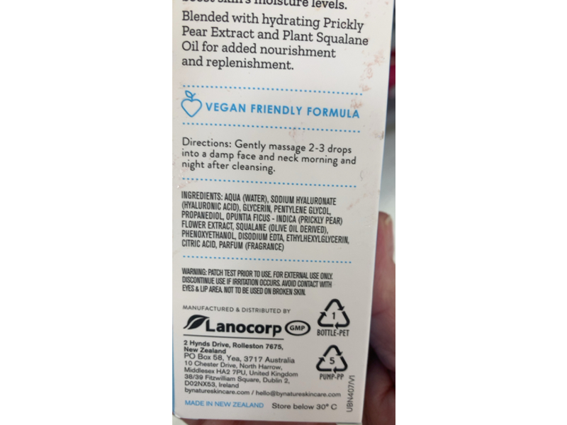 By Nature Intensively Concentrated Moisture Boosting Serum, 2% Hyaluronic Acid, 1 fl oz/30 mL