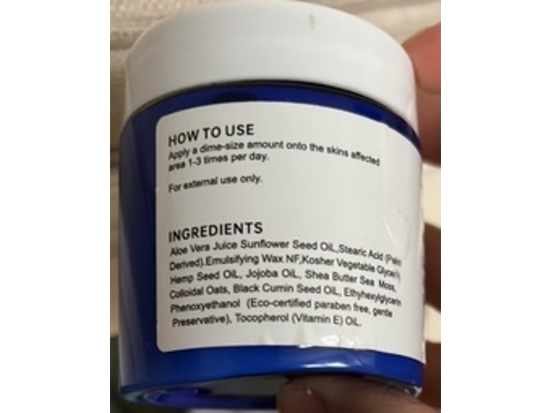 The Ocean Healed My Eczema Skin Relief Cream, Sea Moss, Aloe Vera & Oats, 4 fl oz/118 mL