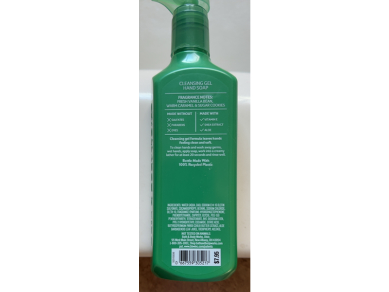 Bath & Body Works Cleansing Gel Hand Soap, Vanilla Bean Noel, 8 fl oz/236 mL