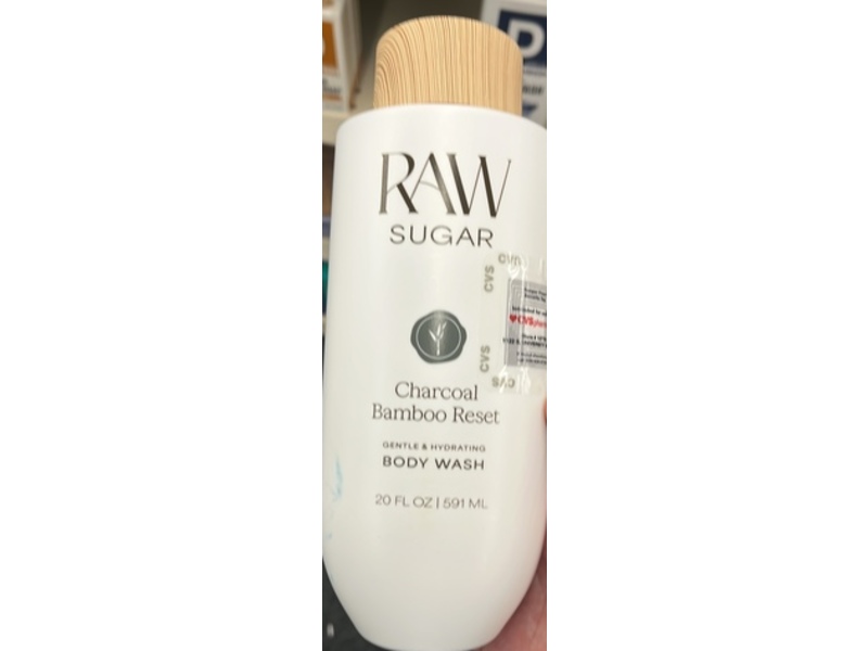 Raw Sugar Gentle & Hydrating Body Wash, Charcoal Bamboo Reset, 20 fl oz/591 mL