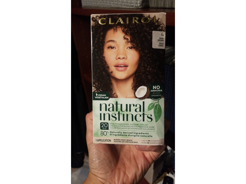 Clairol Natural Instincts Non-Permanent Hair Color, 4 Dark Brown, 1 ct