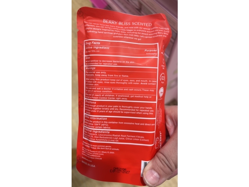 Touchland x Hello Kitty Power Mist + Mist Case Hand Sanitizer Set, Berry Bliss, 1 fl oz/30 mL